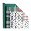 LaRibbons Reversible Plaid Christmas Wrapping Paper Set, Retro Nutcracker