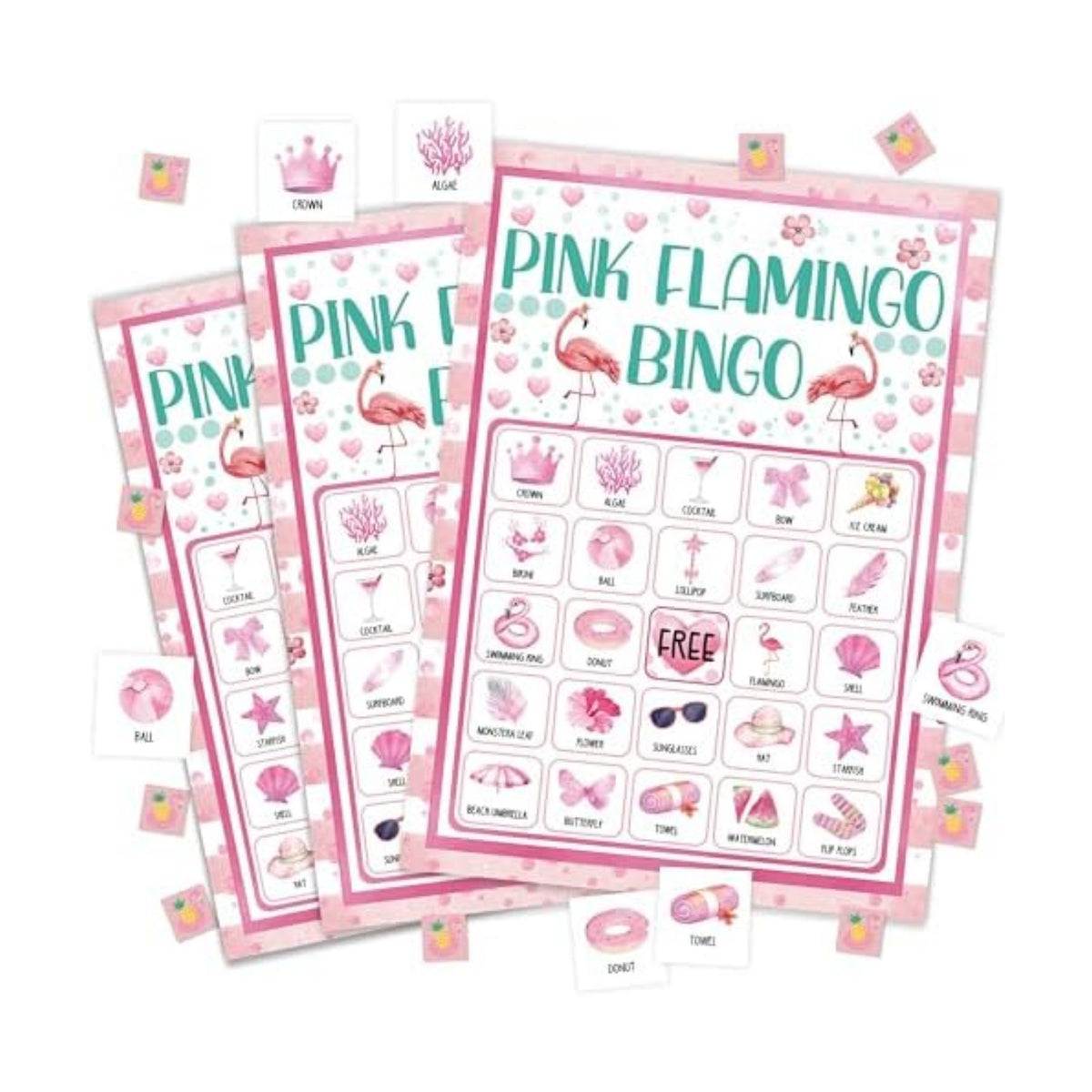 Flamingo Bingo Game Cards For Adults, Pink Flamingo Bingo Cards Game For Family Hawaiian Holidays Friends Gatherings, Ideal For Summer Luau Party Game, 24 Players Birthday Party Supplies Favors, 008