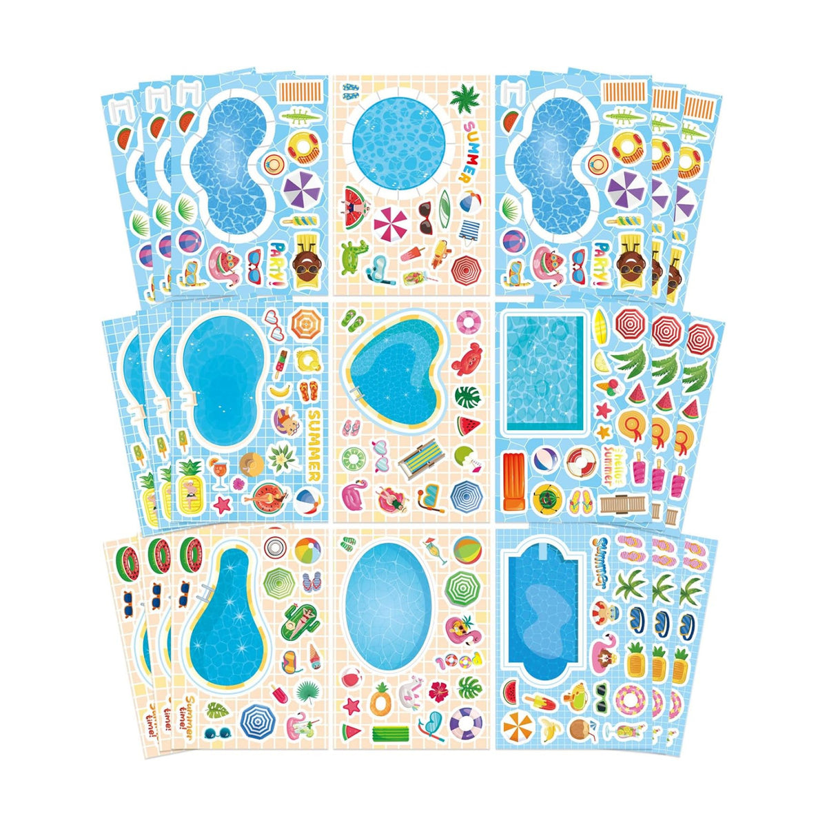 Summer Stickers, Make a Pool Sticker, Make Your Own Stickers for Kids
