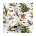 MAYPLUSS Christmas Wrapping Paper Roll - 17 In x 33 Feet - Cute Watercolor Christmas Tree Candle Pinecone Goblet Gift Wrap Paper for New Year, Holiday, Kids