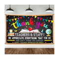 Happy Teacher Day Banner Teacher Appreciation Week Decorations Flag Outdoor 71x44 Inch School Classroom Backdrop,Thank You Teacher Gifts for Indoor Home Party Supplies,Yard Sign Photography Background