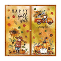 Horaldaily 36Pcs Fall Thanksgiving Window Clings, Scarecrow Sunflower Pumpkin