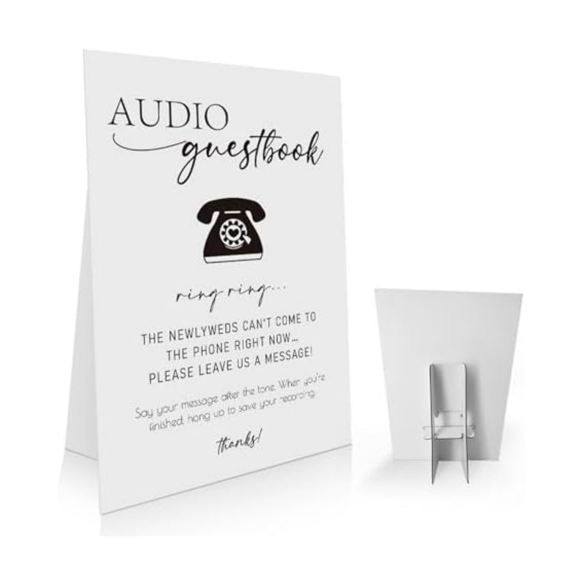 Audio Guest Book Sign 8 x 11 Inch, Telephone Guestbook Sign, Modern Minimalist Wedding Signs, Bridal Shower Signs, Leave A Message-WDS25
