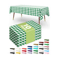 Pureegg Premium Use and Throw Table Covers 10 Pack 54x108 Inch Black for Rectangular Tables, Green Plaid