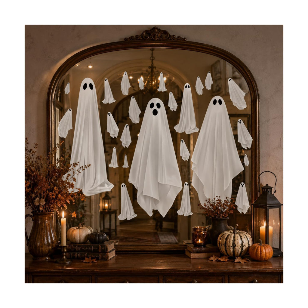 Halloween White Ghost Window Mirror Clings Decal Decorations Large 35.5''
