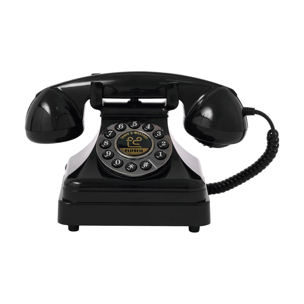 Audio Guest Book Wedding Phone,Audio Guestbook Phone Vintage Style Audio Message Voicemail for Graduation Retirement Party Birthdays Baby Shower Special Occasions (Black)