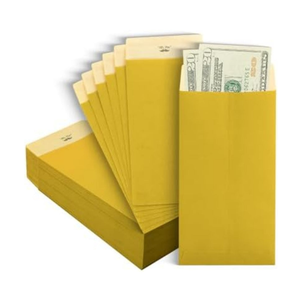 Mr. Pen- Money Envelopes for Cash, 6.5" x 3.5", 100 Pack, Kraft Paper | Self-Adhesive Bulk Cash Envelopes for Budgeting, Money and Coin Saving, Check, Budget, Small Item Organizing