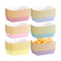 Blushtier 60 Pcs Pastel Color Paper Food Boat Trays Gold Edge