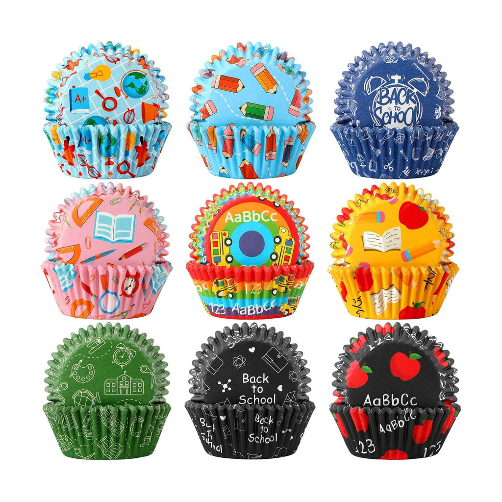 SANNIX 450pcs Back To School Cupcake Liners Baking Cups Cupcake Wrappers