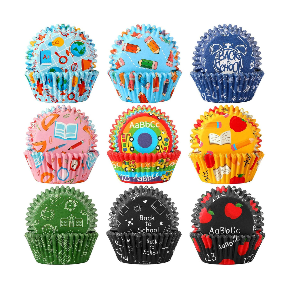 SANNIX 450pcs Back To School Cupcake Liners Baking Cups Cupcake Wrappers