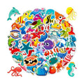 Ocean Animal Stickers for Water Bottle, 100Pcs Waterproof Vinyl Marine Ocean Creatures Beach Stickers, Summer Sticker Bulk for Kids Teens