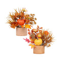 2PCS Fall Artificial Maple Pumpkin Table Centerpieces Home Decorations