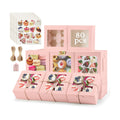 OAMCEG Cupcake Boxes with Window, 6x6x3 Inches Cookie Boxes,80 Pack,Pink
