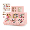 OAMCEG Cupcake Boxes with Window, 6x6x3 Inches Cookie Boxes,30 Pack,Pink
