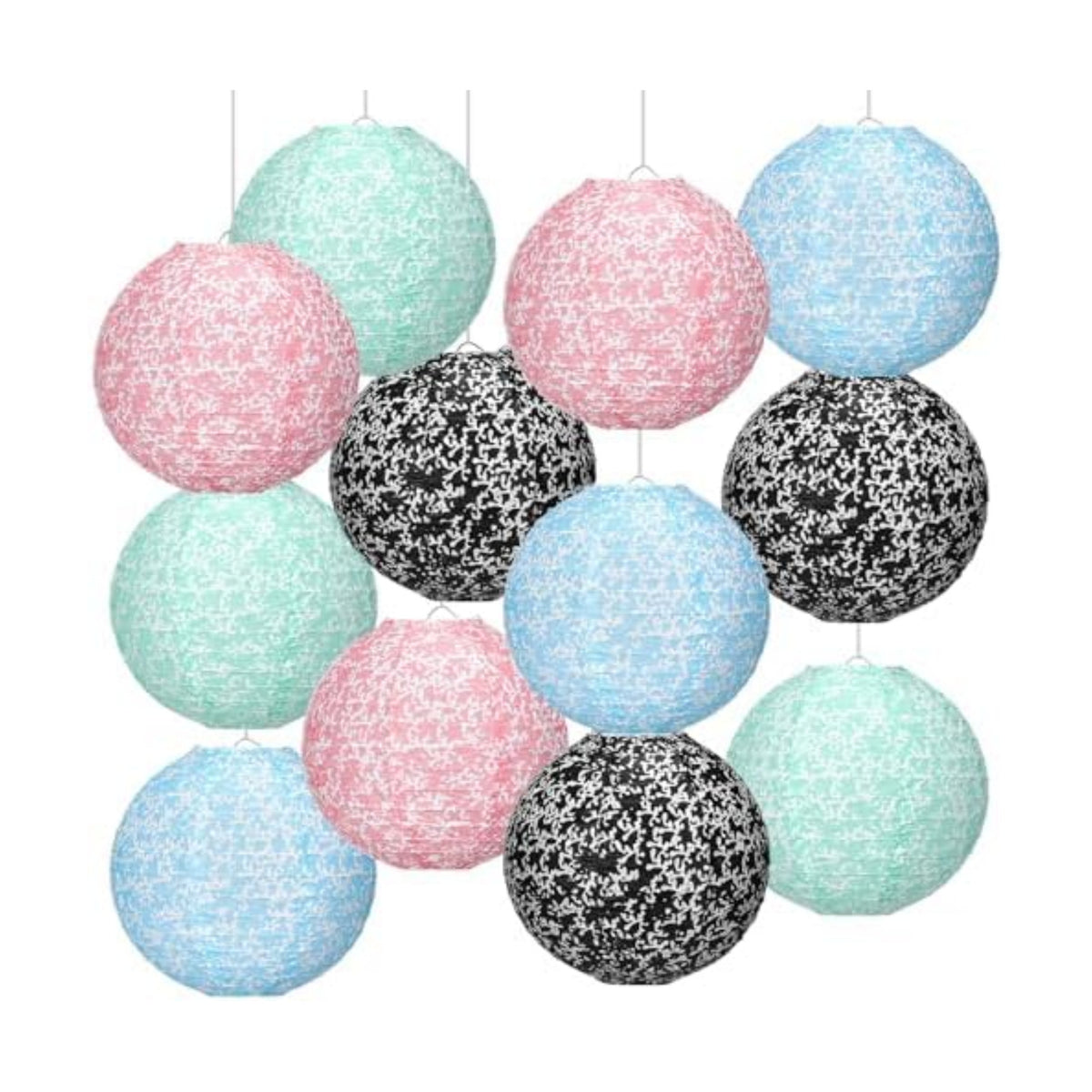 Baquler 12 Pcs Composition Notebook Hanging Lanterns Decorations, Pastel