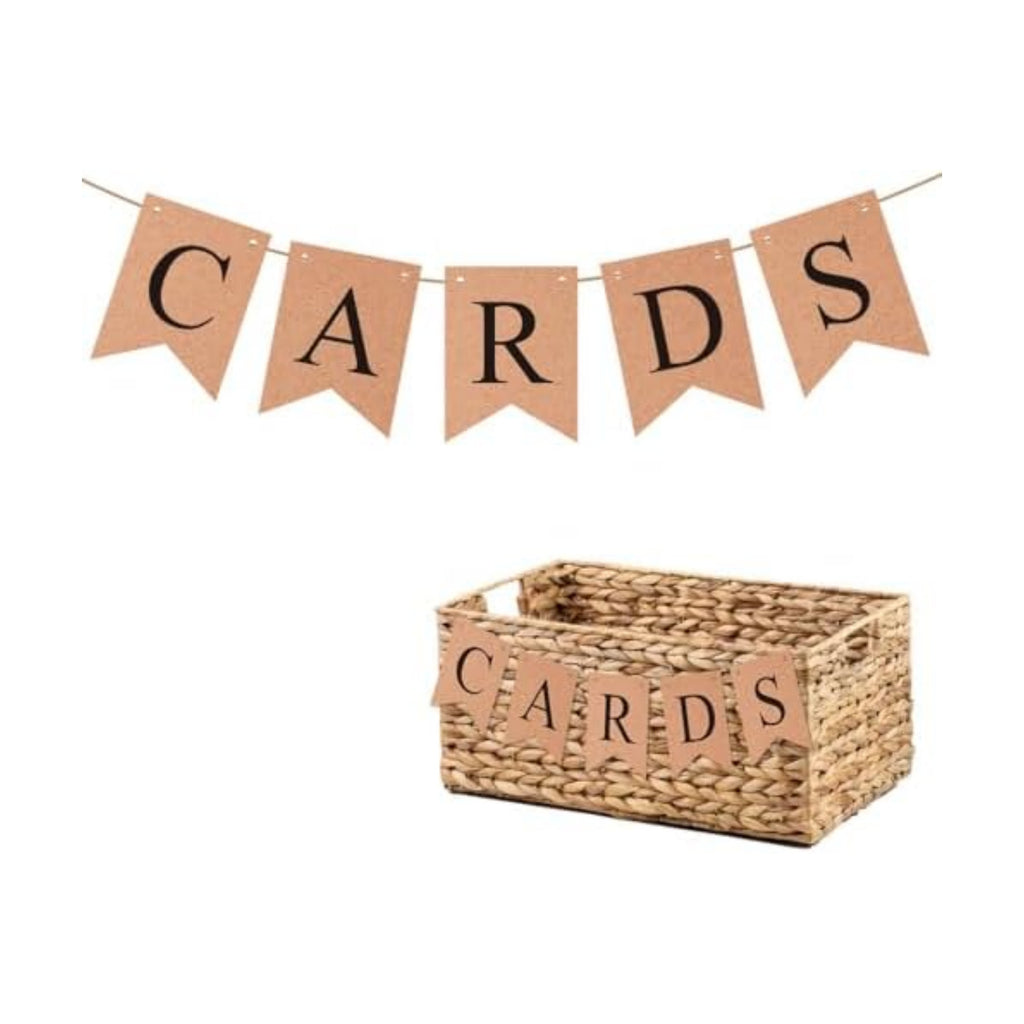 Wedding Decorations for Reception Basket Pre-Strung Kraft Banner for Wedding Birthday Baby Shower Graduation Decor Party Favors Supplies