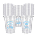 Whaline 50Pcs 12Oz Last Toast on the Coast Disposable Cup Coastal Beach Bachelorette Party Plastic Cup Blue Bach Clear Glasses for Coffee Juice Drink Party Supplies