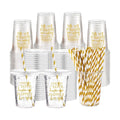 Funnymoom 50 Sets Wedding Plastic Cups with Lid and Straw Cheers to Love 16 oz Disposable Cup Clear Cold Beverage Drinking Glasses Bulk for Wedding Reception Bridal Shower Engagement Party Decoration