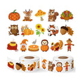 1000Pcs Fall Stickers Rolls Thanksgiving Pumpkin Maple Leaf Animals Self Adhesive Decals for Party Favors Envelopes Scrapbooking Decor Autumn Harvest Seasonal DIY Crafts School Rewards Gift,16 Designs