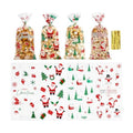 eowqeiur 100 PCS Christmas Cellophane Treat Bags(5x11 Inch) with Ties Plastic Santa Goodie Candy Cookie Loot Gifts Bags Bulk Pouches for Christmas Party Favors Supplies Decorations Holiday Xmas Decor