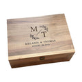 Personalized Walnut Wood Wedding Keepsake Box, Custom Engraved Memory Box for Couples, Birthday Gift, Engagement Gift, Bridal Shower Gifts Anniversary Engagement Wedding Gifts for Couples Newlyweds