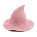 Leuceiy Witch Hat for Women, Wide Brim Foldable Wool Kintted Wizard Hats