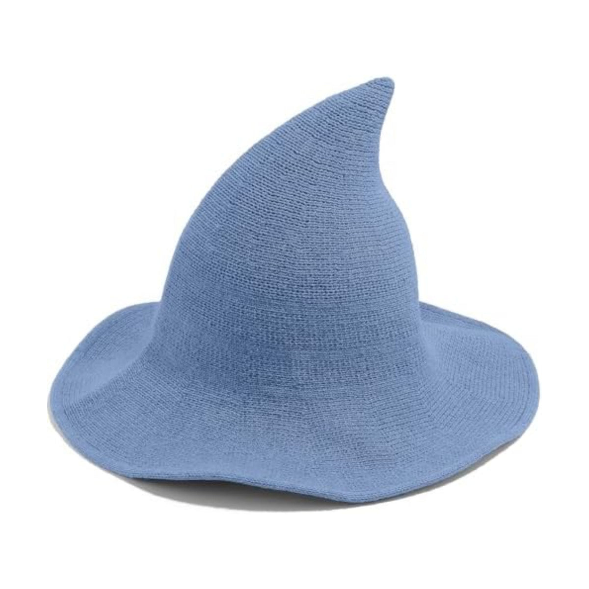 Leuceiy Witch Hat for Women, Wide Brim Foldable Wool Kintted Wizard Hats