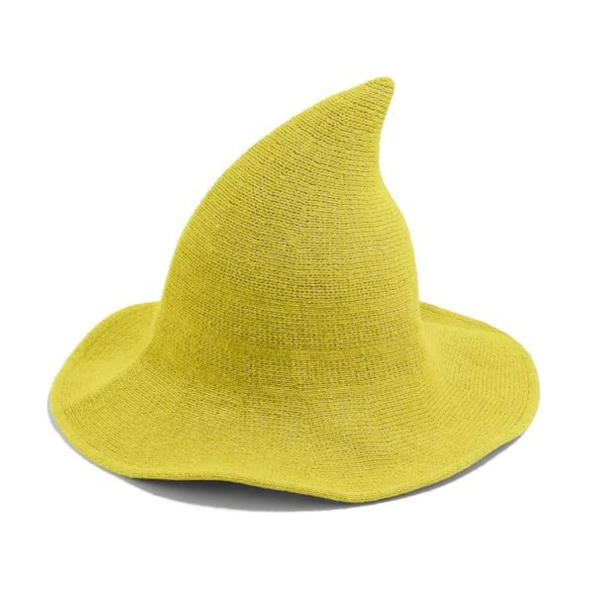 Leuceiy Witch Hat for Women, Wide Brim Foldable Wool Kintted Wizard Hats