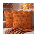 Fall Throw Pillow Covers 16x16 Set of 2 Double-Sided Pumpkin Covers