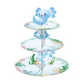 Axolotl Birthday Decorations Cupcake Stand, 3 Tier Cute Blue Cartoon Axolotl Cardboard Cupcake Display Stand Dessert Tower, Underwater Theme Party Supplies for Boys Girls