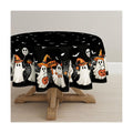Horaldaily Halloween Tablecloth 60 x 60 Inch Round Black Bat Ghost Spider