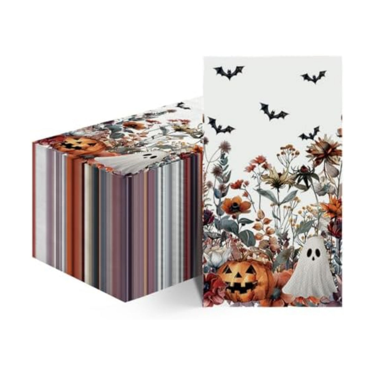 Horaldaily 50Pcs Halloween Paper Napkins, Bat Pumpkin Ghost
