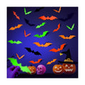LOLStar Glow Halloween Bat Stickers, Neon Bat Wall Decals, 72PCS, 4 Sizes