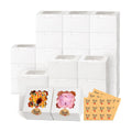 26pcs White Cookie Boxes with Window, 4x4x2.5 Inch, 36pcs Stickers