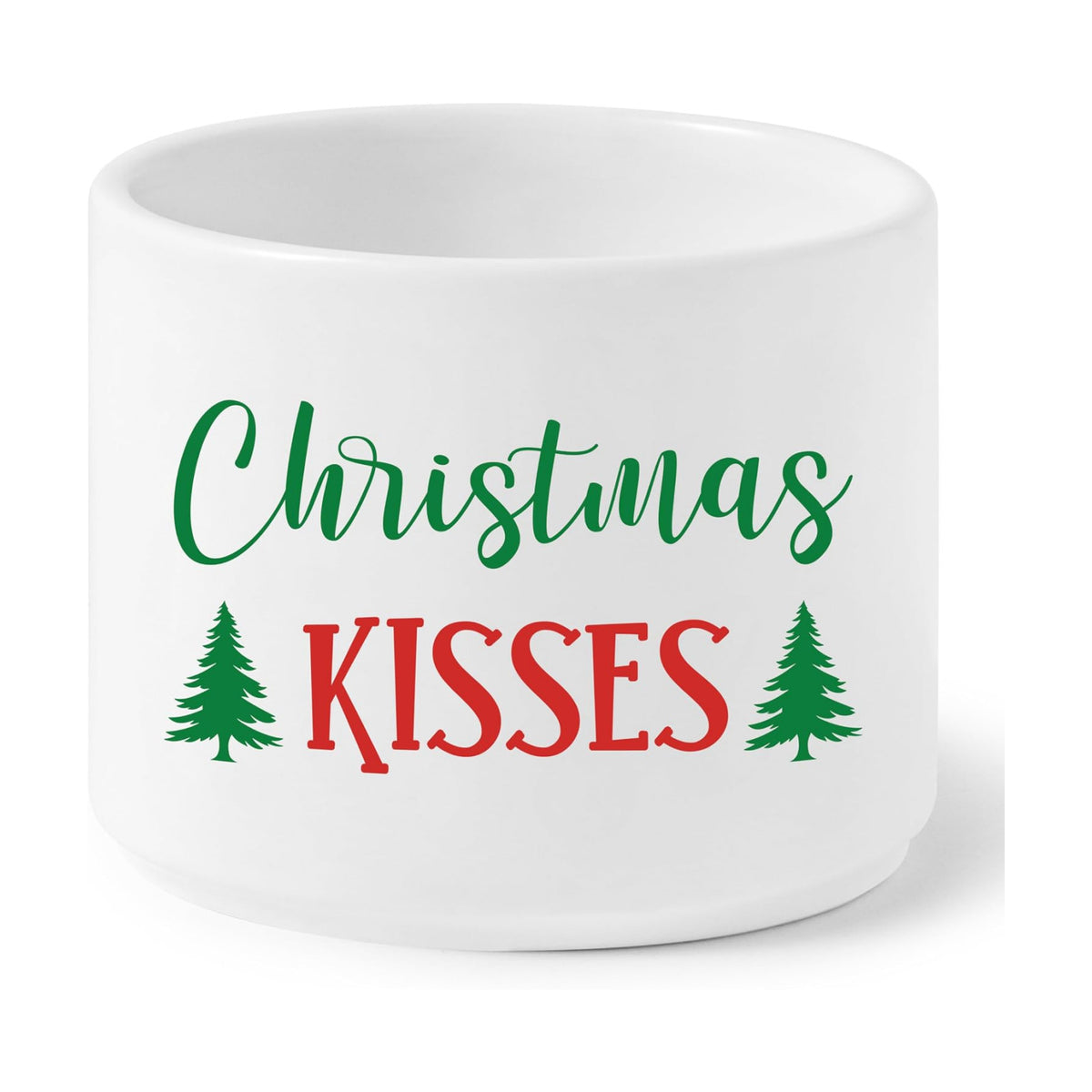 Candy Dish Cauldron, Christmas Mini Ceramic Candies Bowl Tiered Tray Decor, Snack Serving Bowl Table Wishes Accents for Themed Party Birthday Home Kitchen Events Gifts (Christmas Kisses)