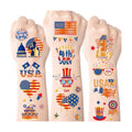 JCFIRE 4th of July Decorations, Temporary Tattoos for Kids Adults, Patriotic Decorations, Fourth of July Accessories, Red White And Blue Party Supplies for Independence Day