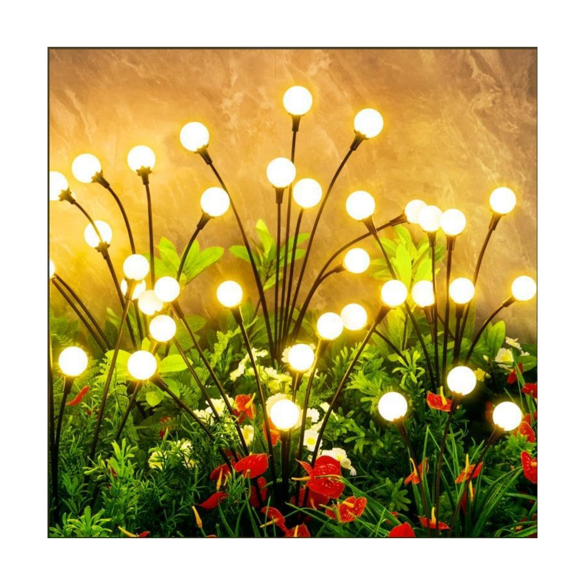vignuto Solar Lights Outdoor Waterproof, 2 Packs 16LED, Solar Garden, Patio, Garden Decor, Patio Decor, Firefly Outdoor, Unique Gifts for Women, Gifts for Grandma