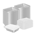 WANBAO 8.3"x6.2" 2.25LB Disposable Tin Foil Pans with Plastic Lids, 50 PACK