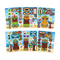 Summer Stickers, Make a Tiki Face Sticker, Tropical Hawaiian Stickers