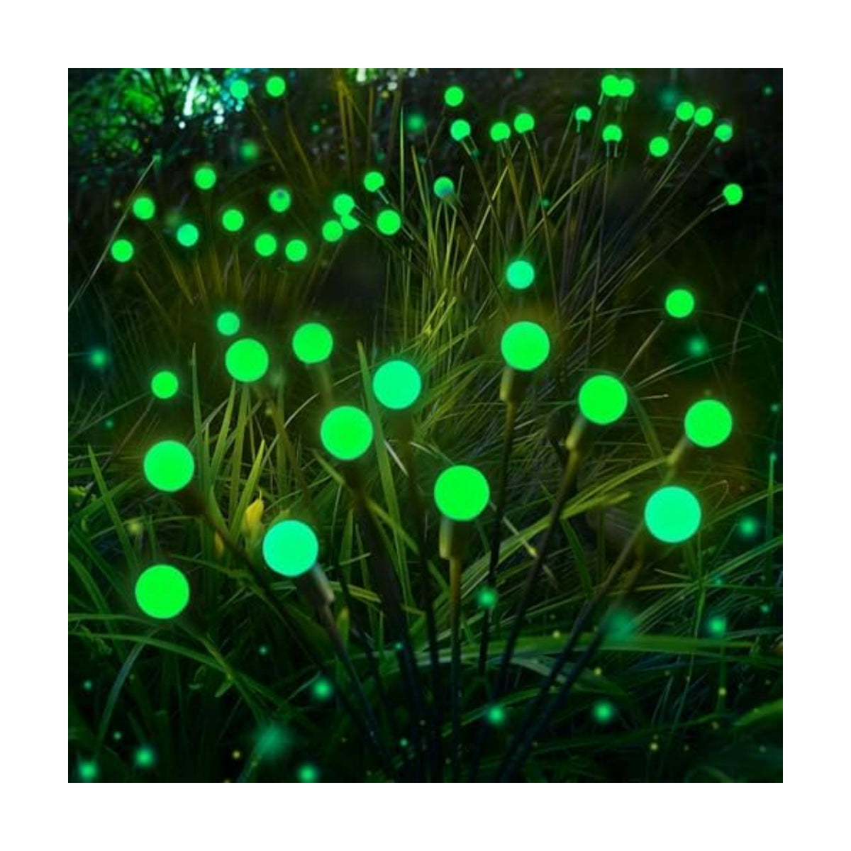 Halloween Decorations Outdoor Solar Firefly Lights 6 Pack 48 LED Green