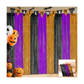 Halloween Party Decorations, 3 Pack Glittery Halloween Foil Fringe Curtains 3.3 X 6.6 ft, Orange Purple Black Tinsel Party Backdrop Photo Booth Props Streamers Birthday Party Supplies