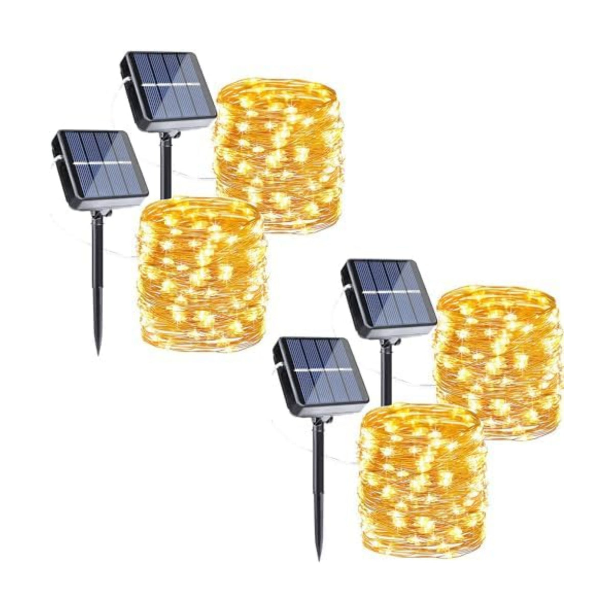 Joomer Solar Fairy Lights, 4Pack Total 104FT 320LED Lights, Warm White