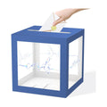 Clear Card Box for Party, 8.7" Iridescent Foil Gift Cards Receiving Box Holder for Wedding, Bridal Shower, Graduation, Birthday, Retirement, Baby Shower, Anniversaries Party Decorations ( Navy Blue )