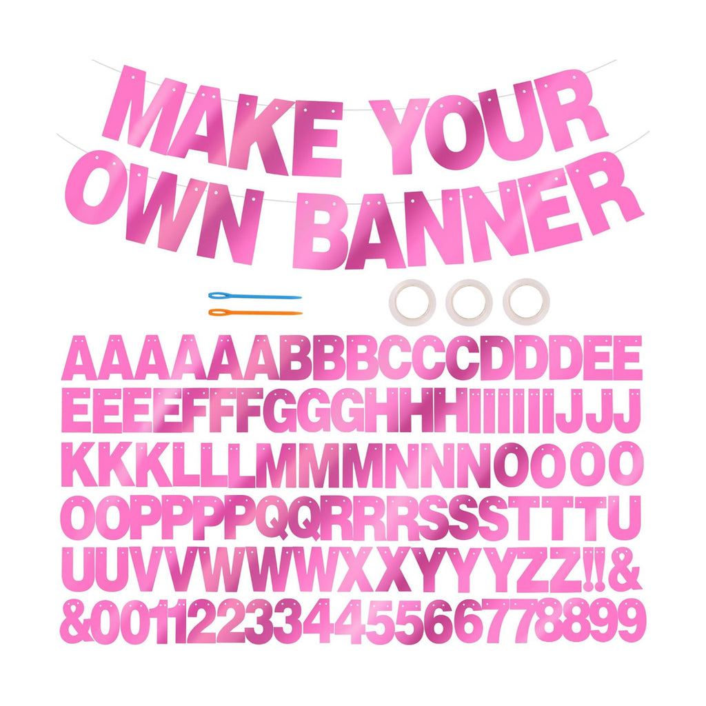 BEISHIDA Double-sided Pink 116PCS A-Z DIY Letter Custom Banner Party Decor