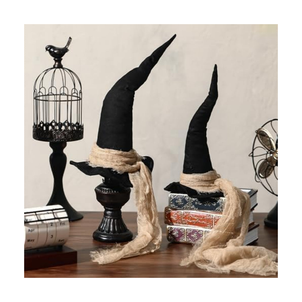 Chicingyou 2 Pcs Vintage Halloween Witch Hat Table Centerpieces 2 Size