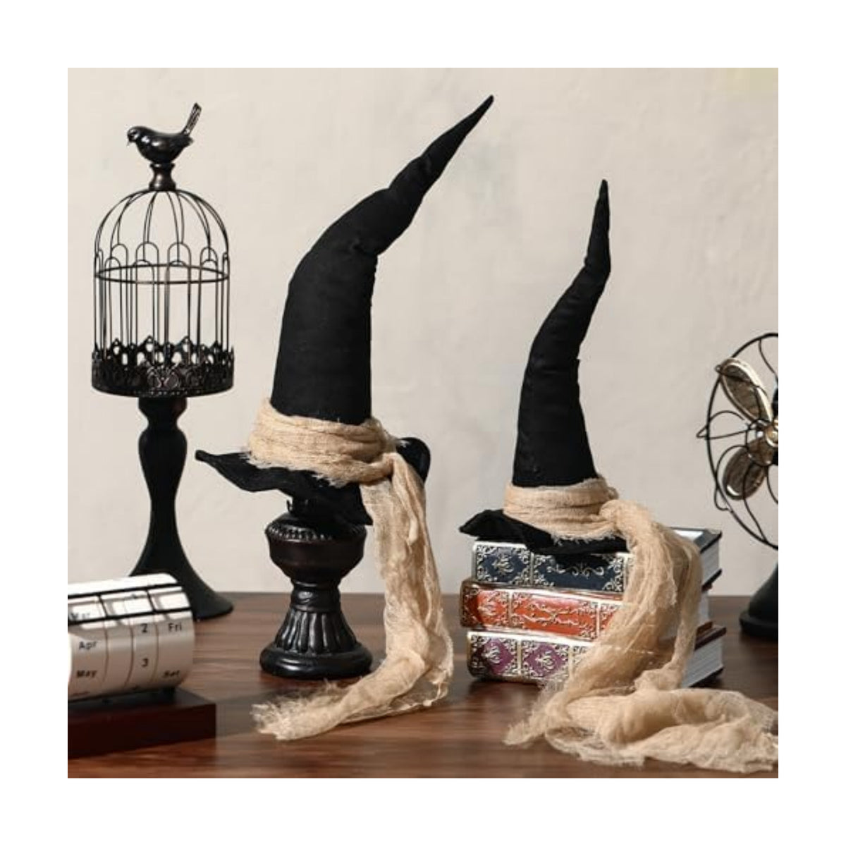 Chicingyou 2 Pcs Vintage Halloween Witch Hat Table Centerpieces 2 Size