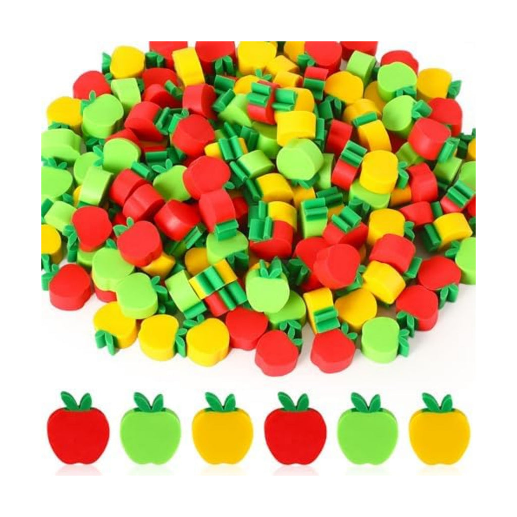 JUNEBRUSHS 150pcs Apples Erasers for Kids Bulk, Welcome Back to School Gifts Mini Apples Erasers for First Day of School Teachers Supplies Students Classroom Prizes Homework Rewards