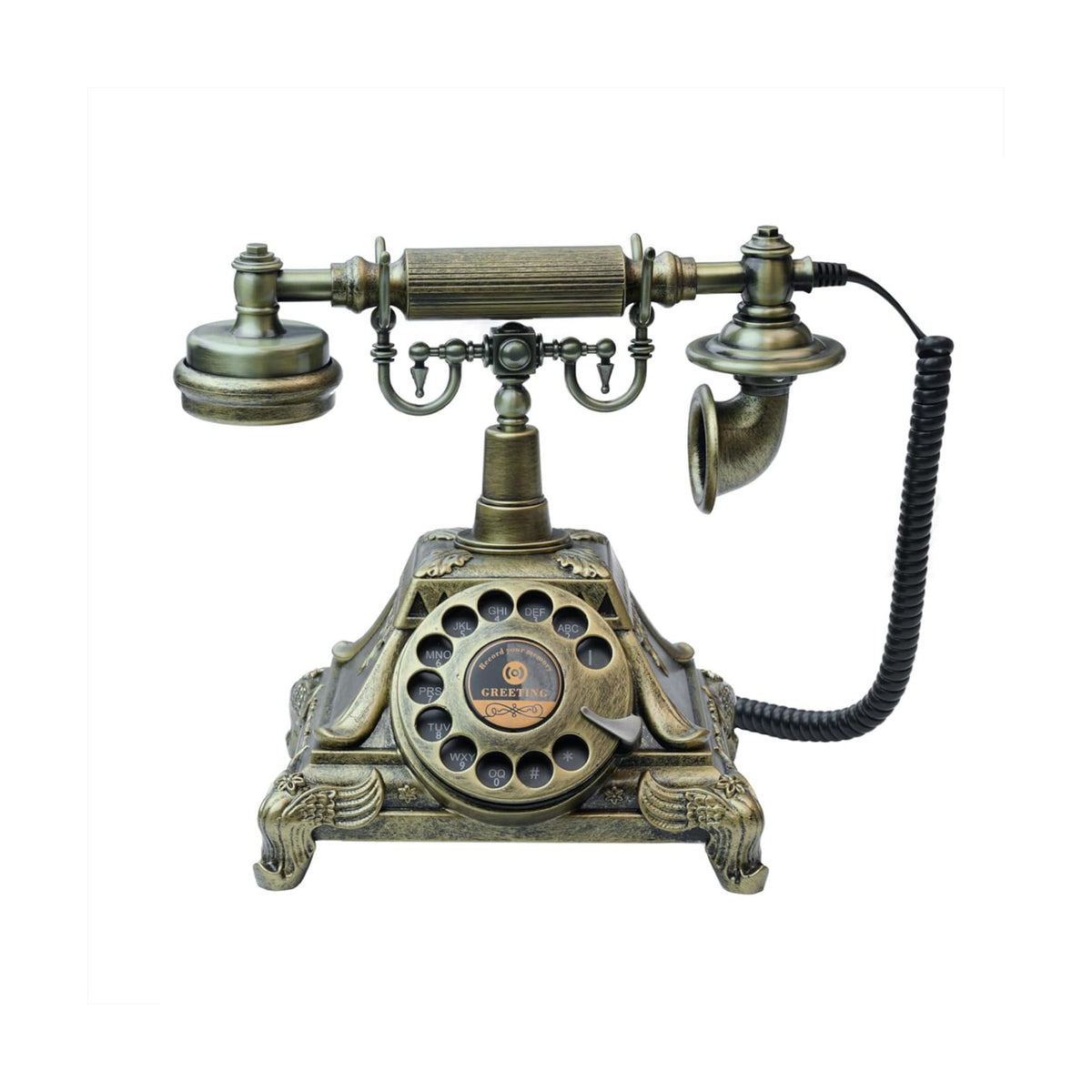 Audio Guest Book Wedding Phone,Audio Guestbook Phone Vintage Style Audio Message Voicemail for Graduation Retirement Party Birthdays Baby Shower Special Occasions (Bronze)