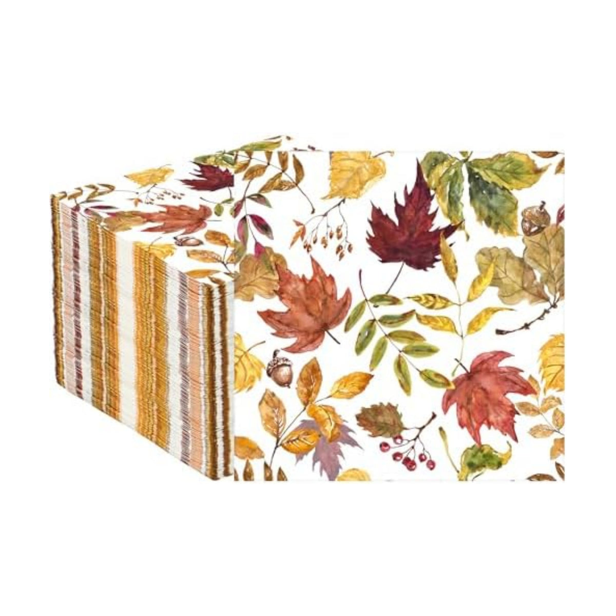 100 Pcs Fall Leaves Party Napkins Maple Leaf Paper Napkin 3 Ply Autumn Disposable Napkins Fall Leaf Luncheon Dinner Napkin for Thanksgiving Autumn Harvest Home Kitchen Party Supplies, 6.5 x 6.5 Inch