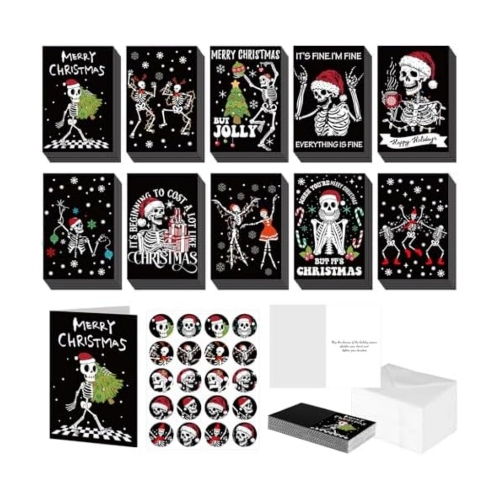 Motiskyy 100 Sets Christmas Cards with Envelopes Sticker, Gothic